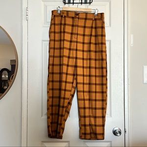 Black + Orange Plaid Pants